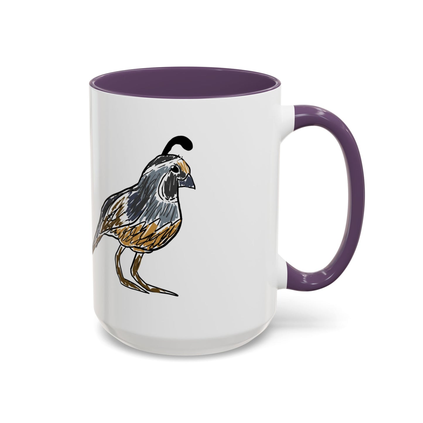 Quail Bird Coffee Mug — Hand-Drawn California Quail Accent Mug