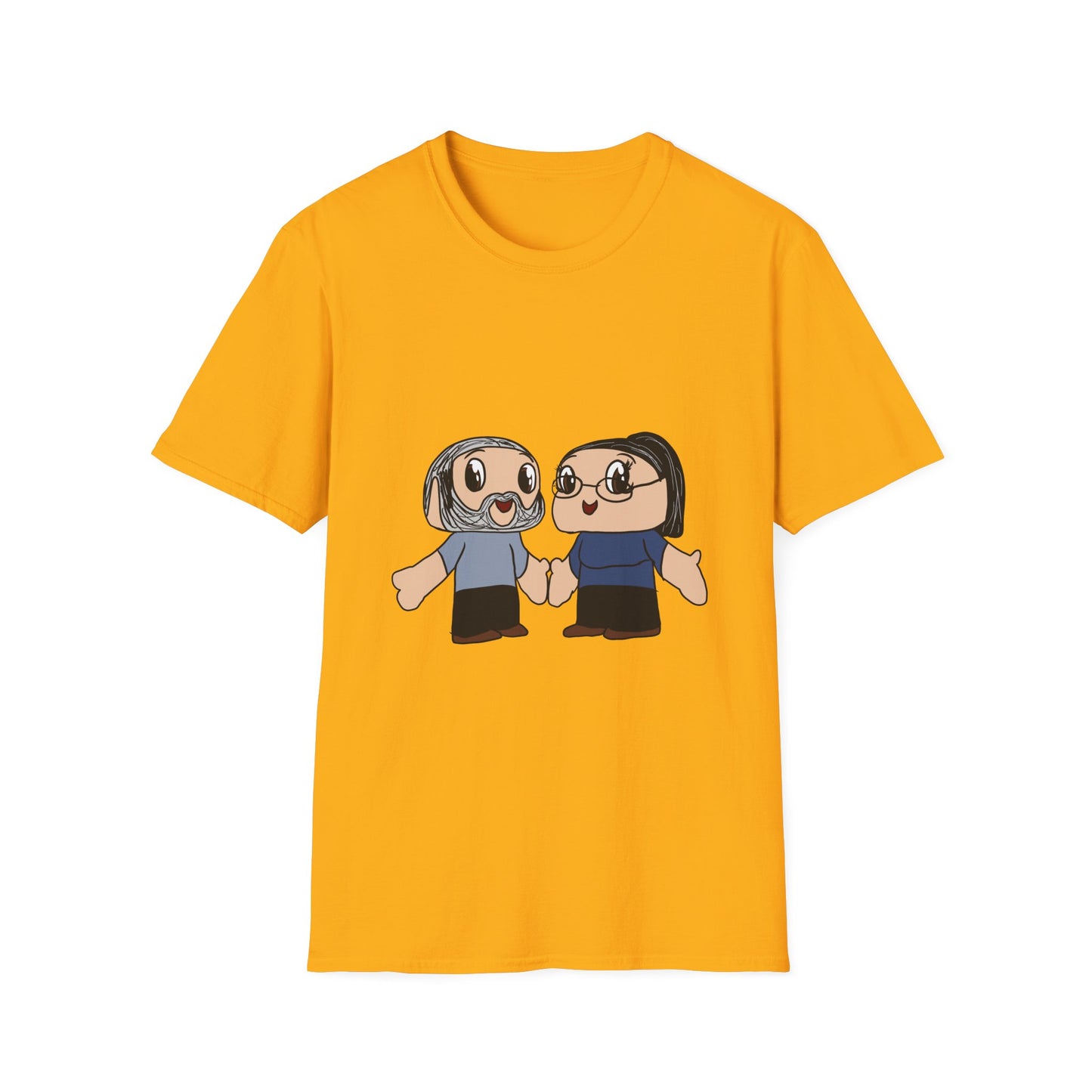 Couples Cartoon Tee — Cute Hand‑Holding Character Design