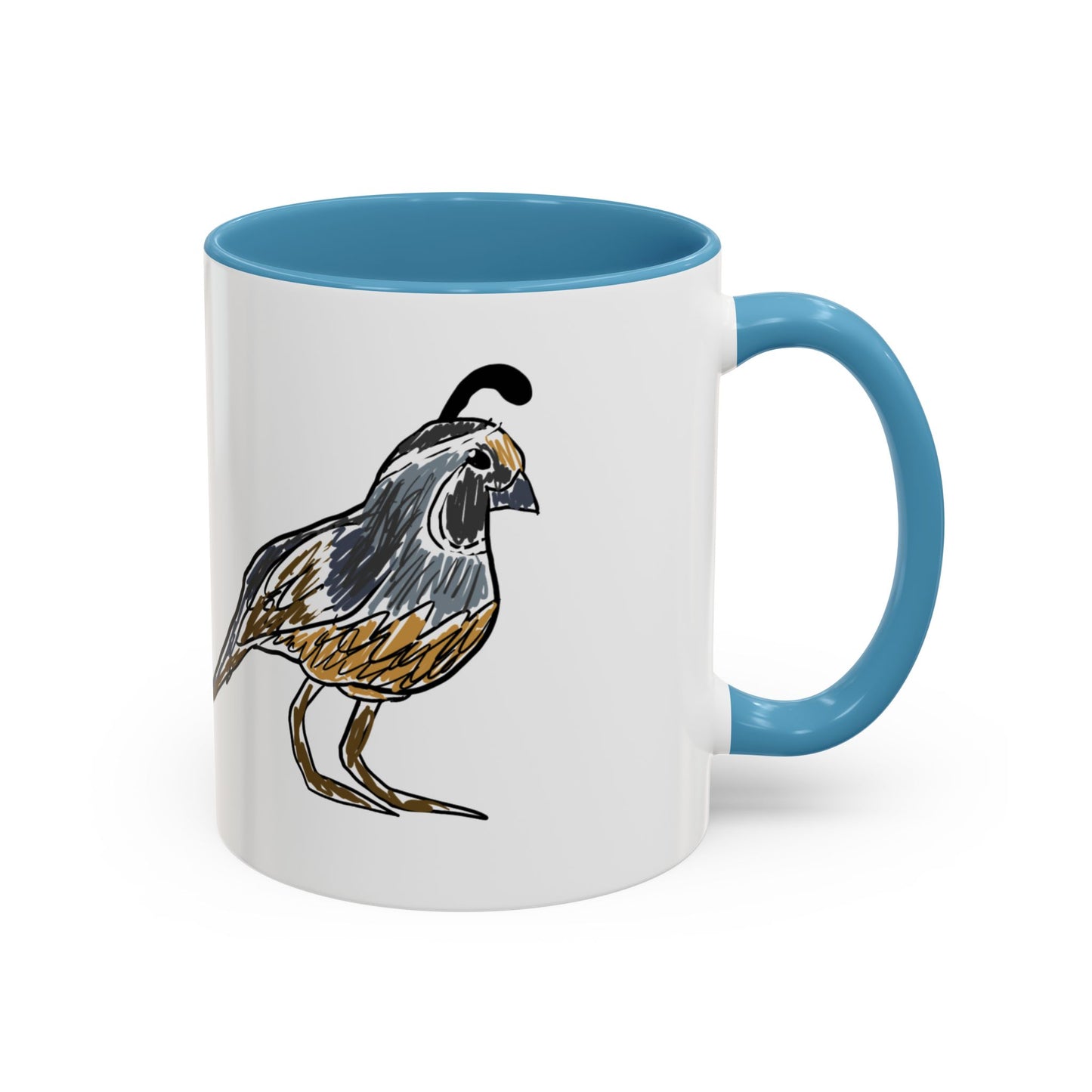 Quail Bird Coffee Mug — Hand-Drawn California Quail Accent Mug