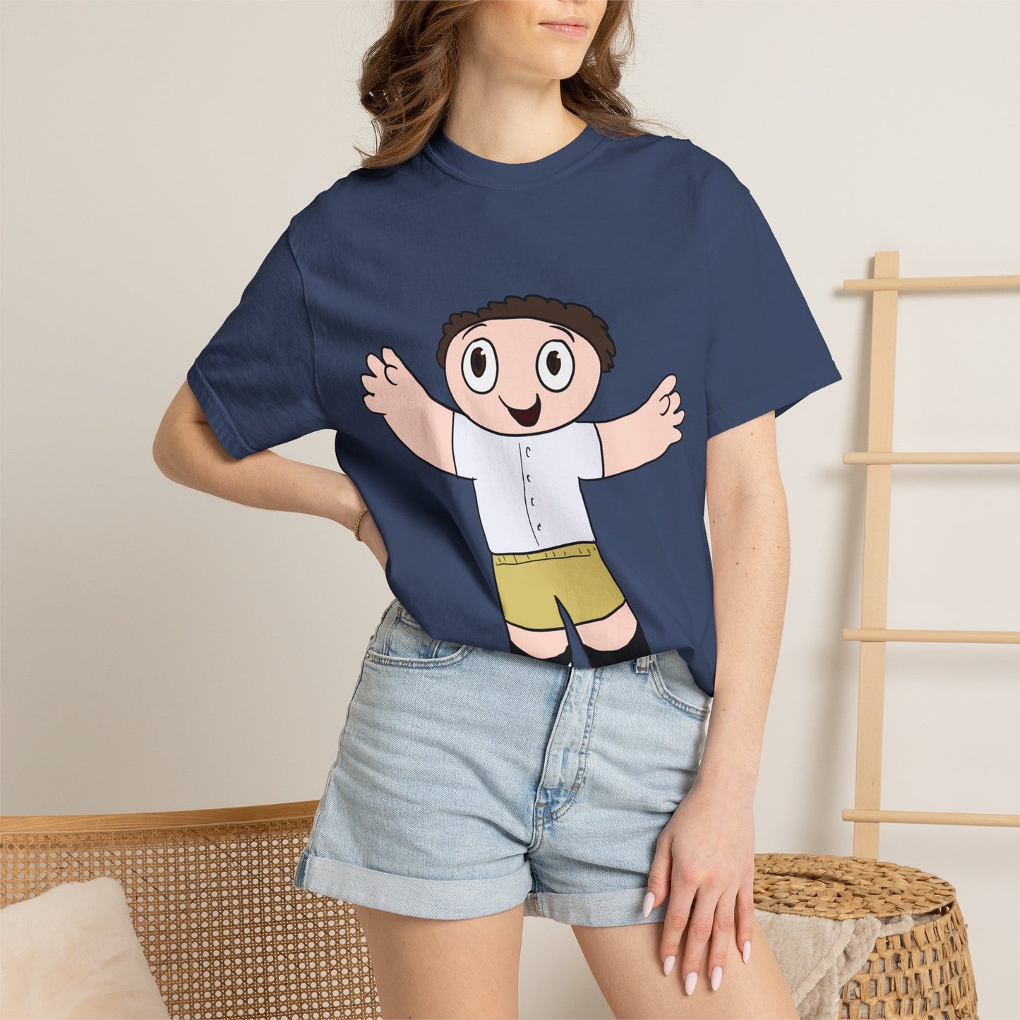 Cute Cartoon Kid Graphic T-Shirt — Playful Retro Character Tee