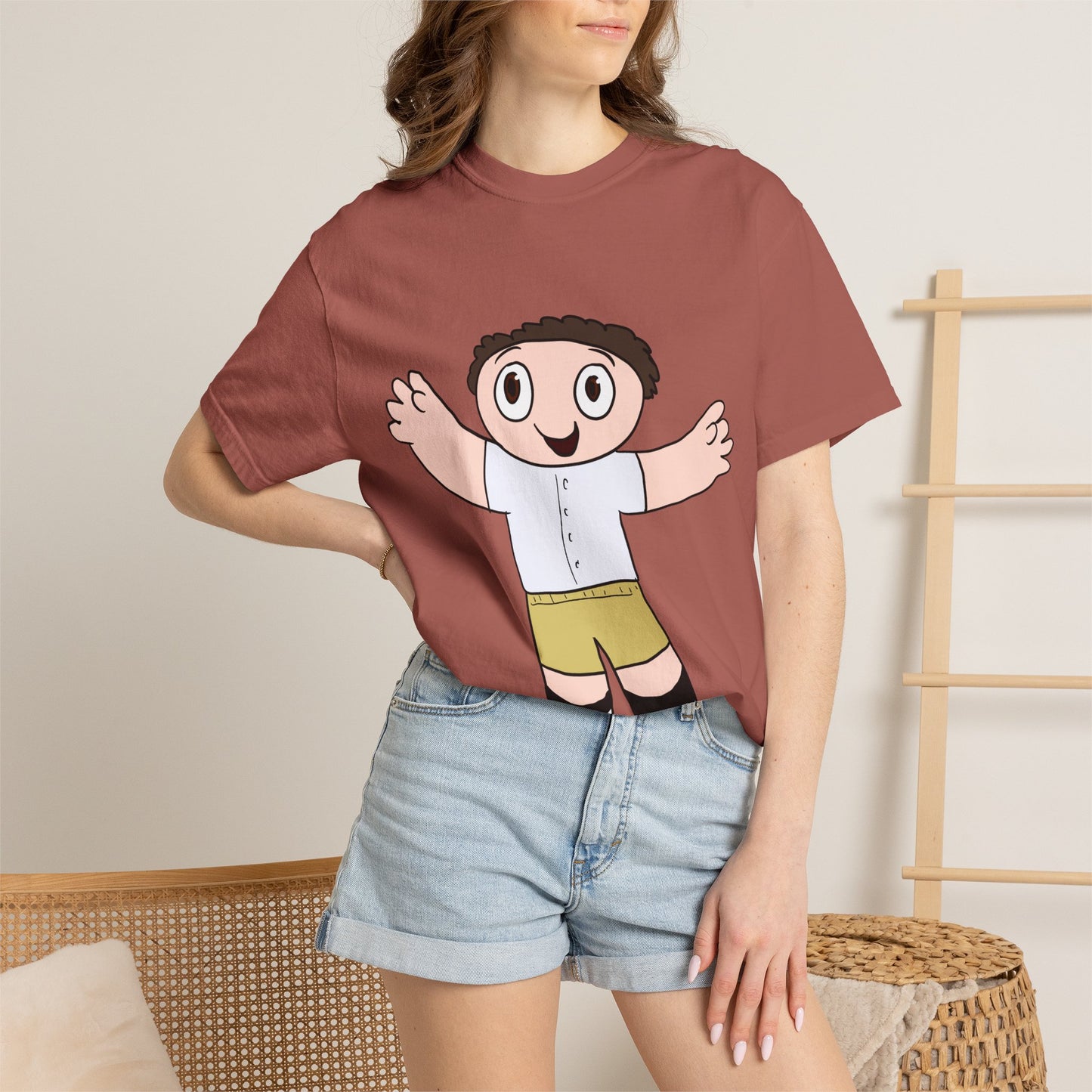 Cute Cartoon Kid Graphic T-Shirt — Playful Retro Character Tee