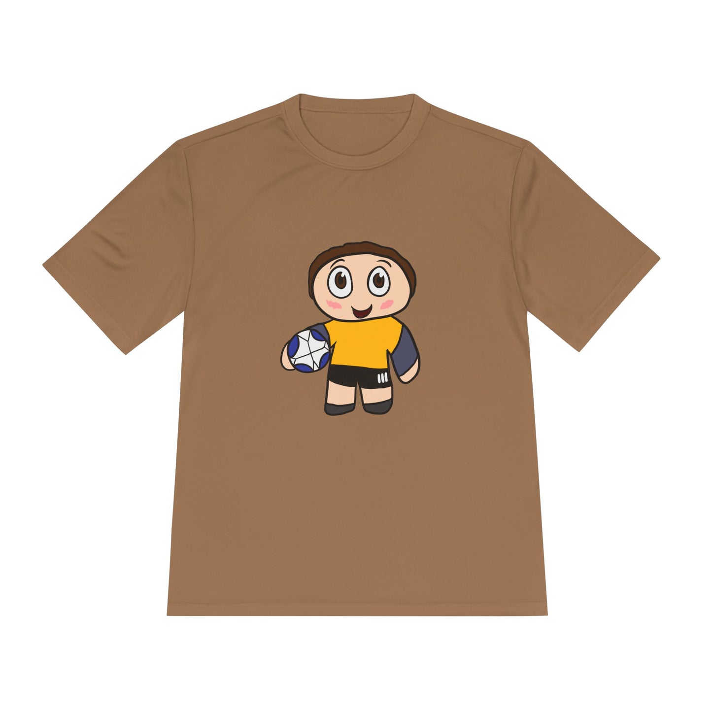 Youth Rugby Player Moisture-Wicking Tee — Cute Cartoon Rugby Shirt
