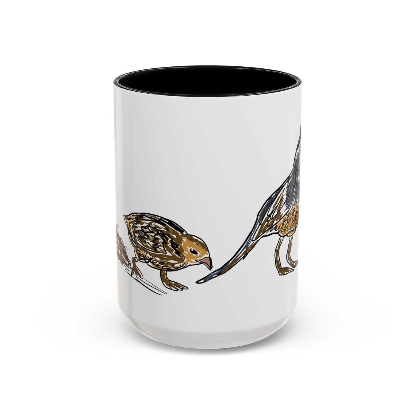 Quail Bird Coffee Mug — Hand-Drawn California Quail Accent Mug