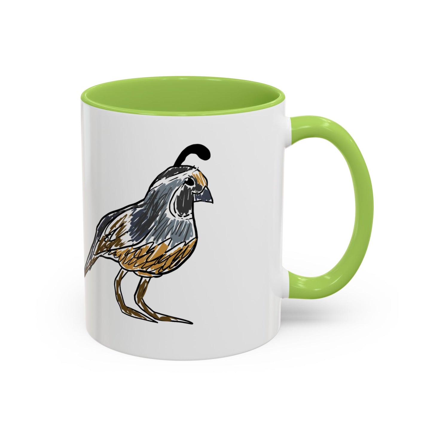Quail Bird Coffee Mug — Hand-Drawn California Quail Accent Mug