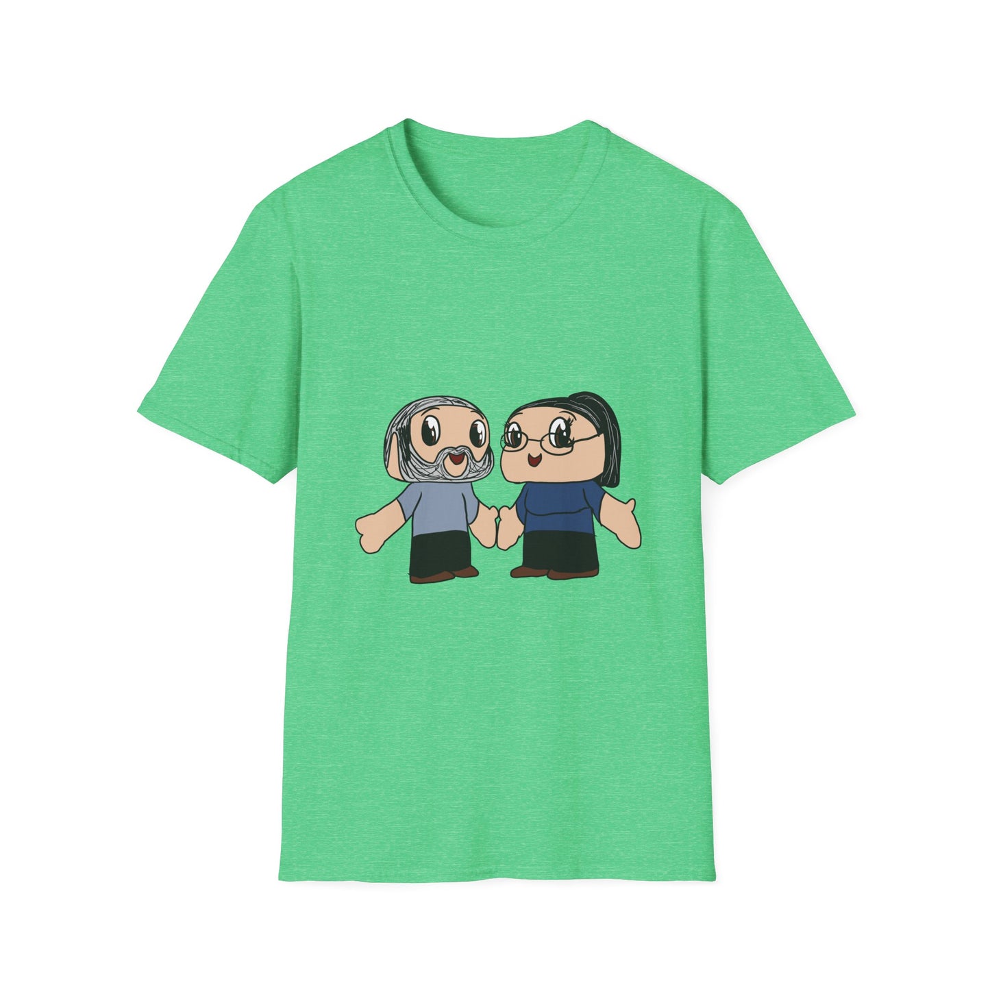 Couples Cartoon Tee — Cute Hand‑Holding Character Design