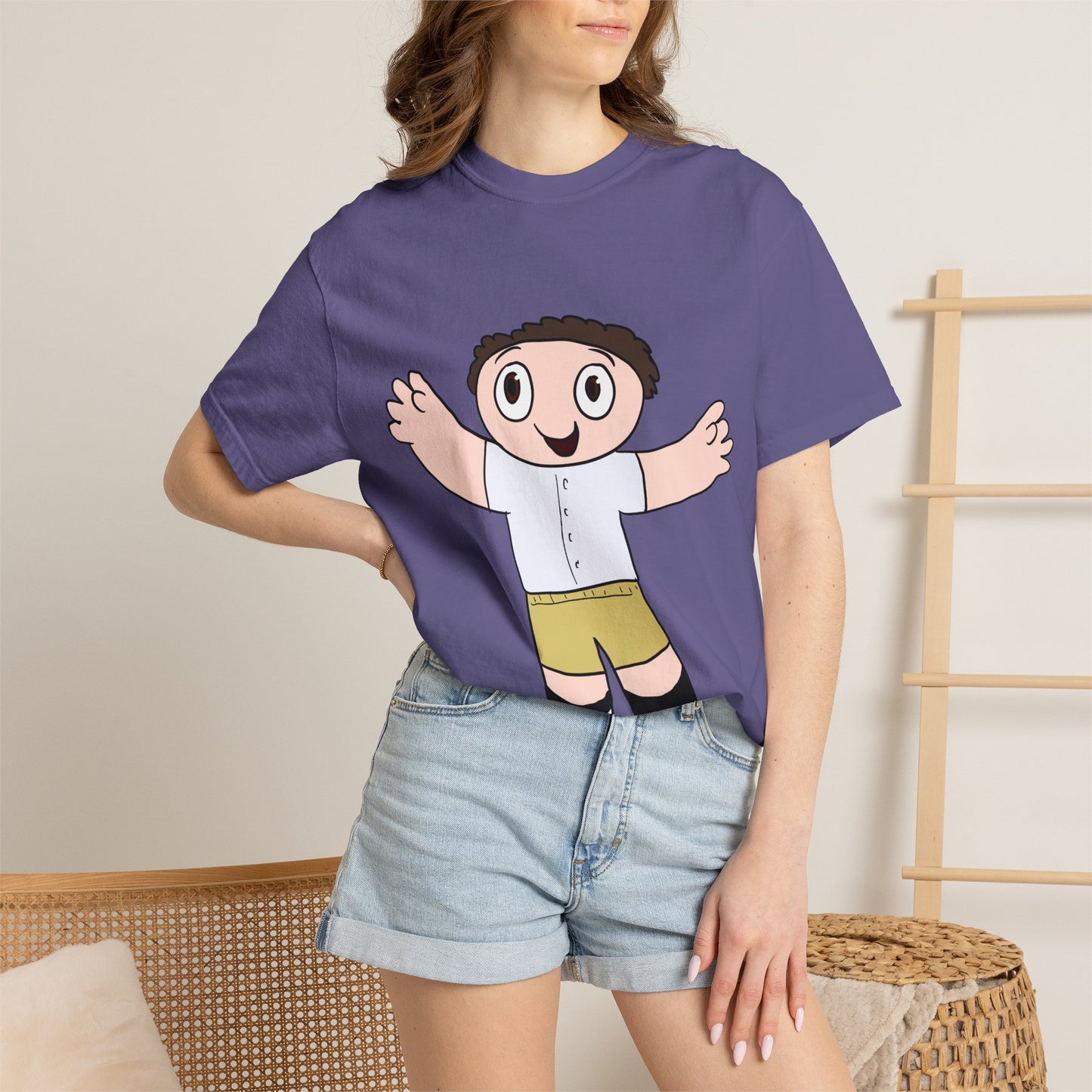 Cute Cartoon Kid Graphic T-Shirt — Playful Retro Character Tee