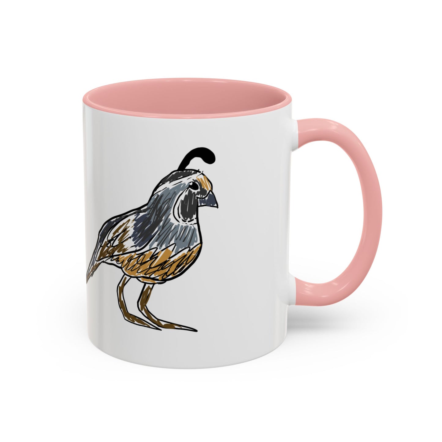 Quail Bird Coffee Mug — Hand-Drawn California Quail Accent Mug