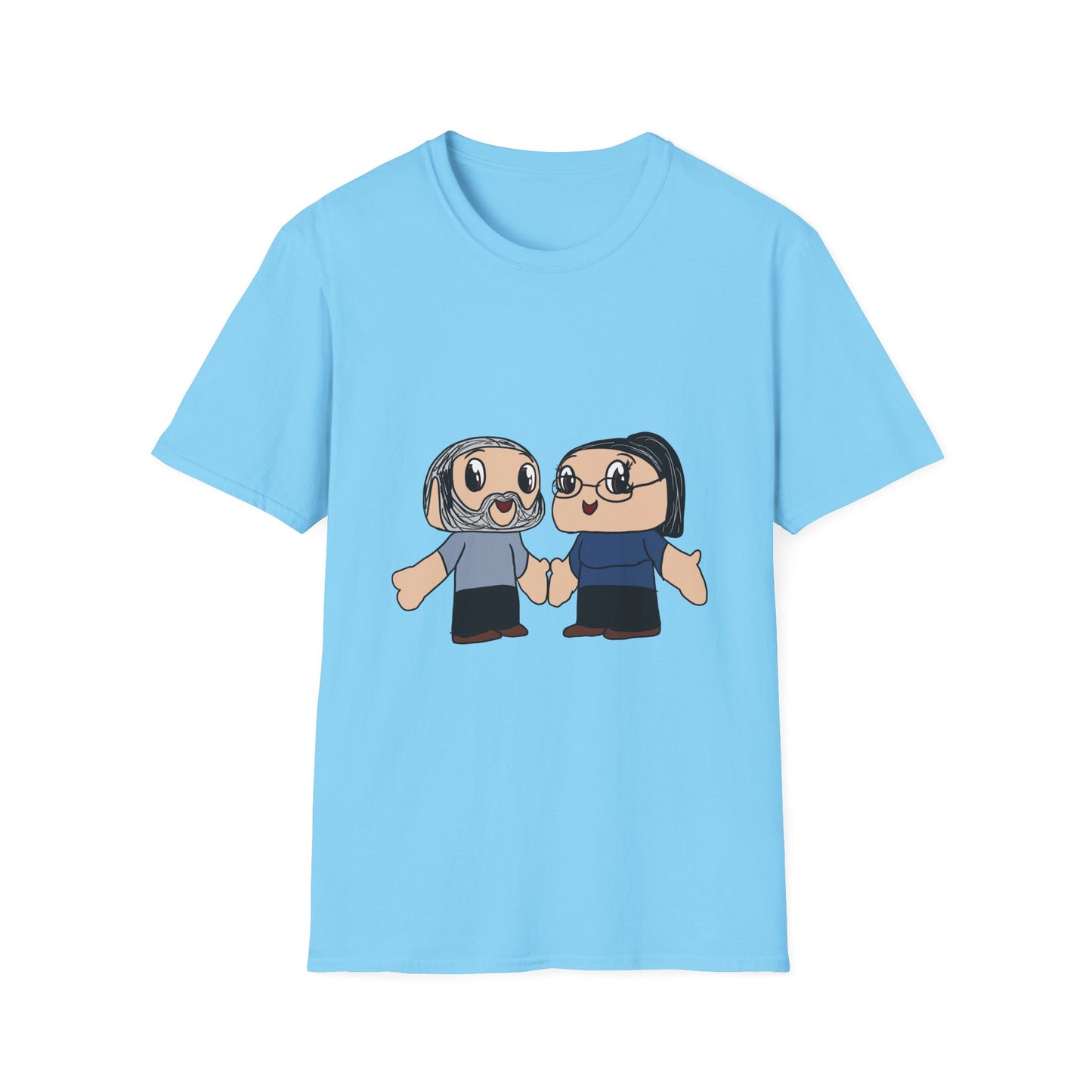 Couples Cartoon Tee — Cute Hand‑Holding Character Design