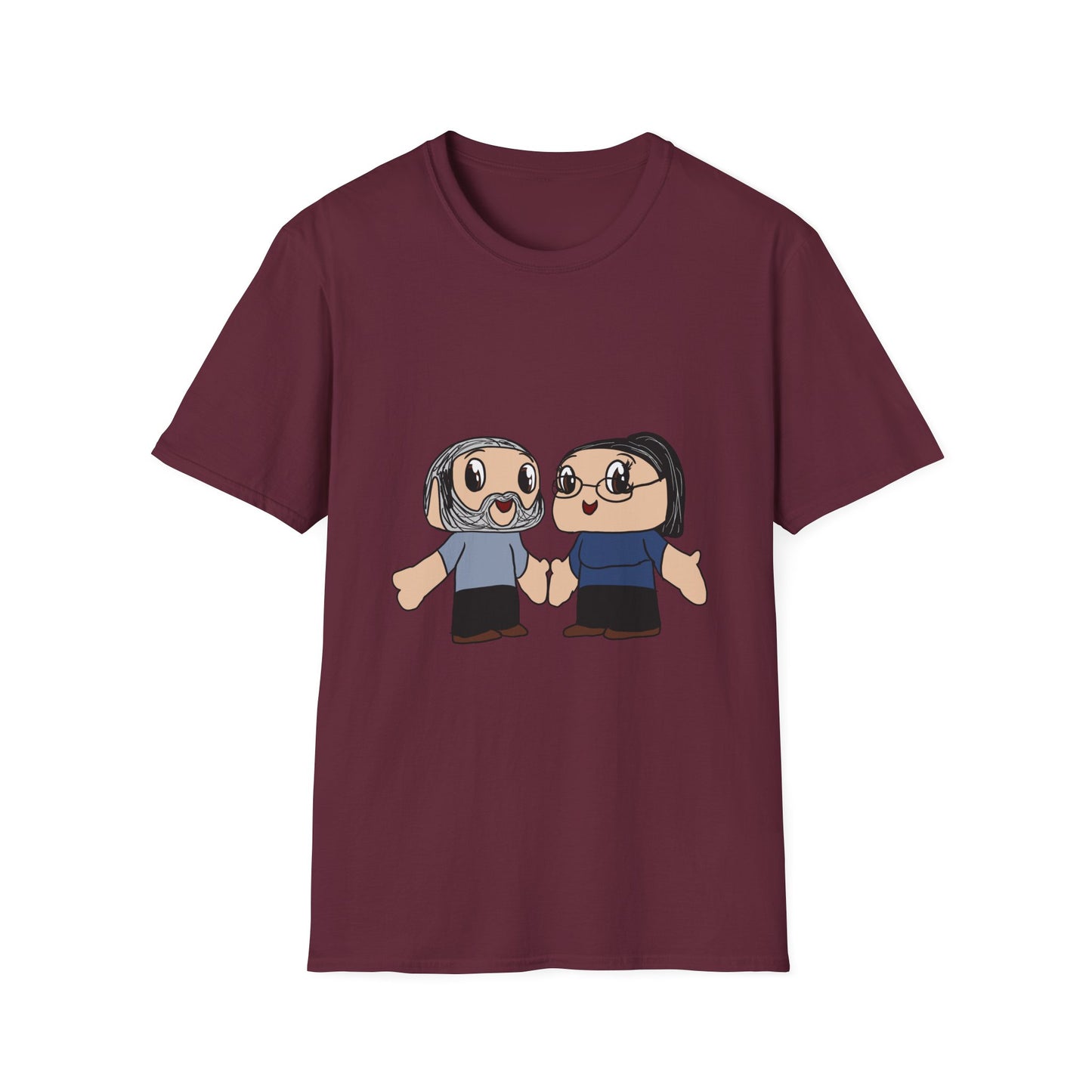 Couples Cartoon Tee — Cute Hand‑Holding Character Design