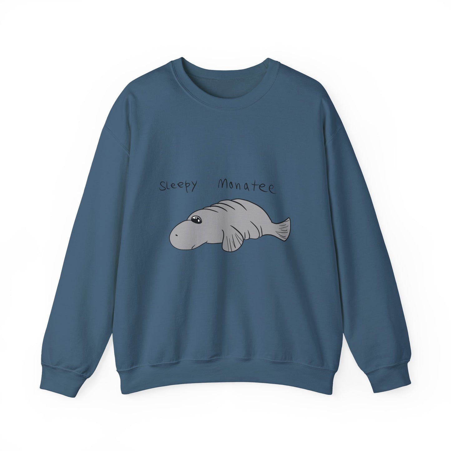 Sleepy Manatee Crewneck Sweatshirt — Cute Lazy Manatee Graphic