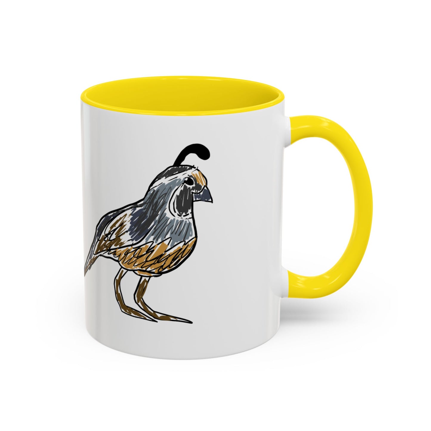 Quail Bird Coffee Mug — Hand-Drawn California Quail Accent Mug