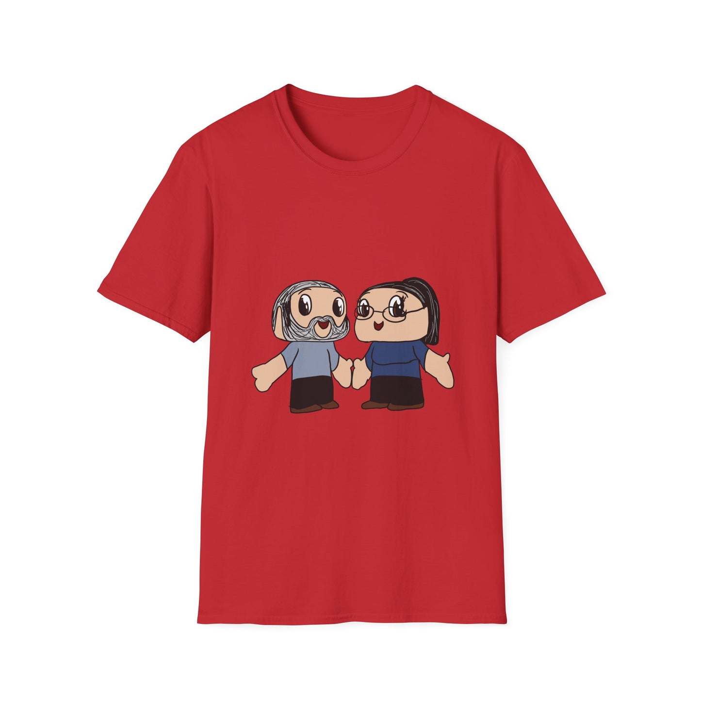 Couples Cartoon Tee — Cute Hand‑Holding Character Design