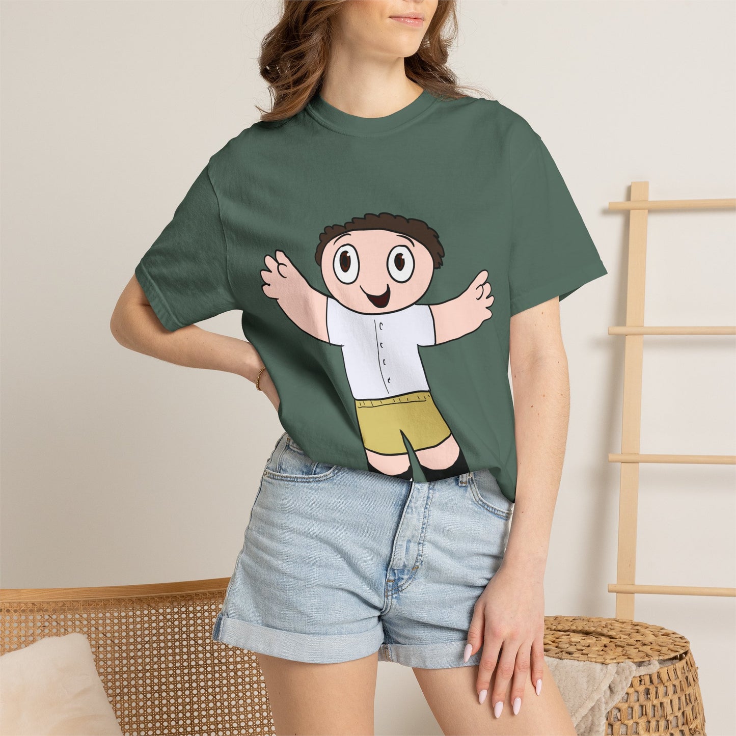Cute Cartoon Kid Graphic T-Shirt — Playful Retro Character Tee