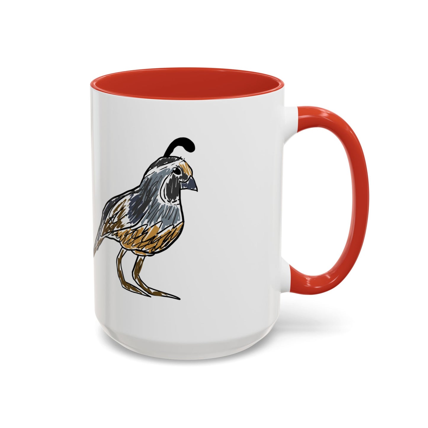 Quail Bird Coffee Mug — Hand-Drawn California Quail Accent Mug
