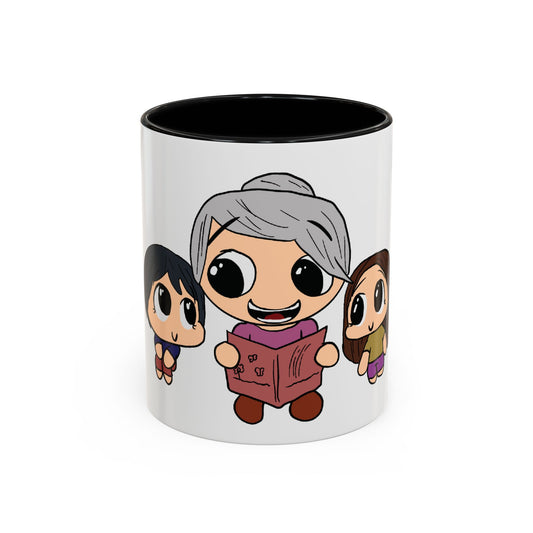 Grandma Reading Story Mug – Cute Family Cartoon Coffee Cup (11/15oz)