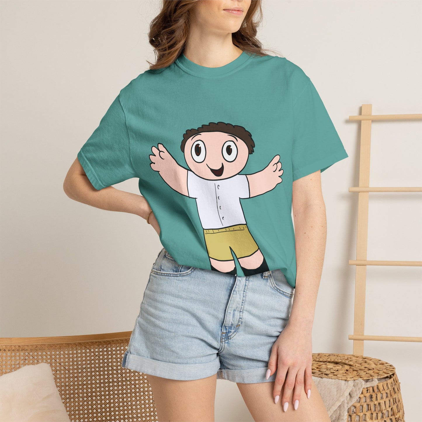 Cute Cartoon Kid Graphic T-Shirt — Playful Retro Character Tee