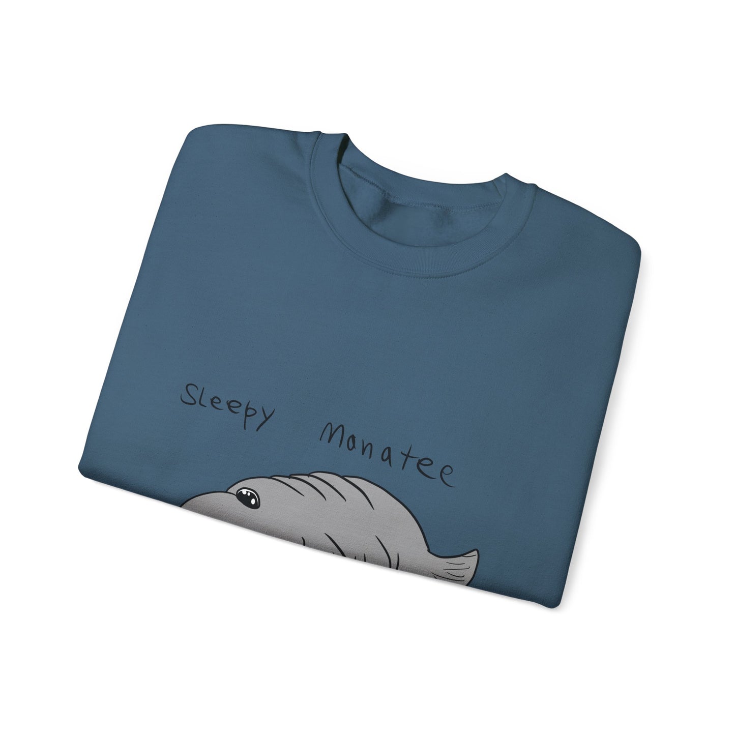Sleepy Manatee Crewneck Sweatshirt — Cute Lazy Manatee Graphic