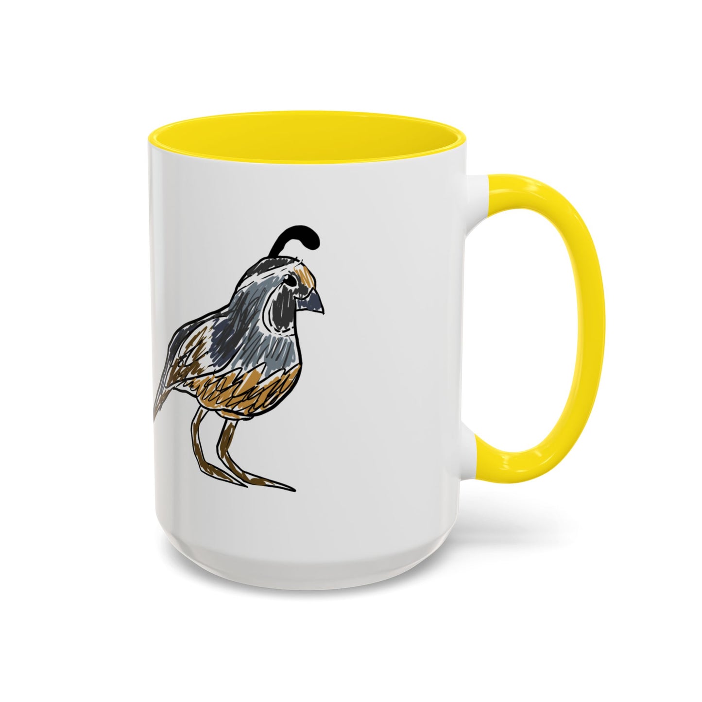 Quail Bird Coffee Mug — Hand-Drawn California Quail Accent Mug