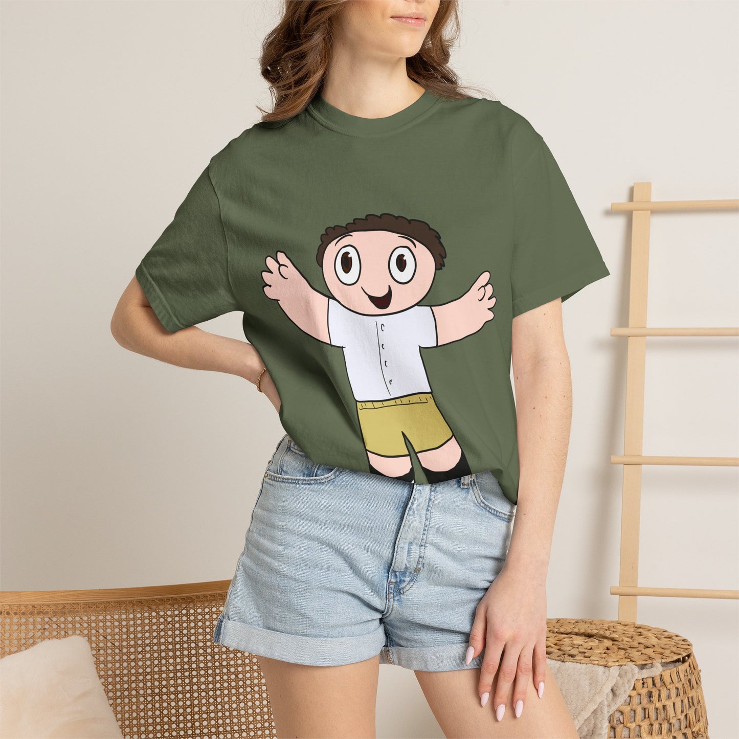 Cute Cartoon Kid Graphic T-Shirt — Playful Retro Character Tee