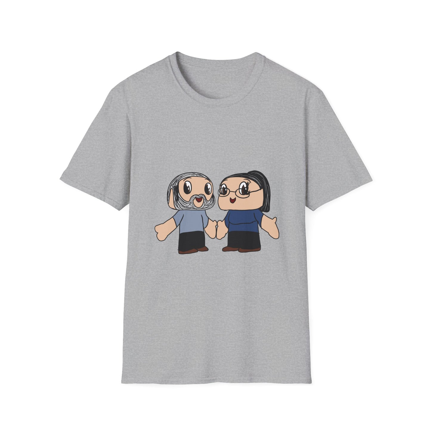 Couples Cartoon Tee — Cute Hand‑Holding Character Design