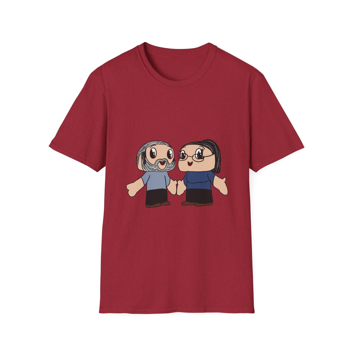 Couples Cartoon Tee — Cute Hand‑Holding Character Design