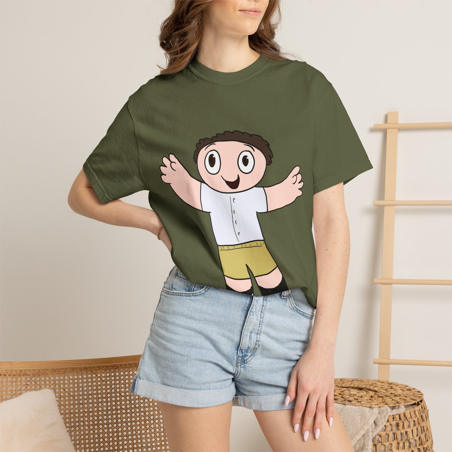 Cute Cartoon Kid Graphic T-Shirt — Playful Retro Character Tee