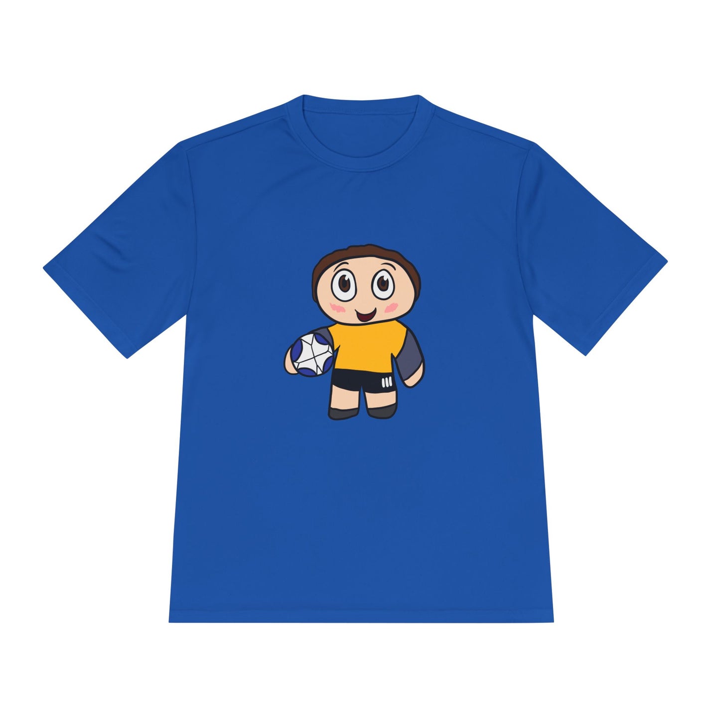 Youth Rugby Player Moisture-Wicking Tee — Cute Cartoon Rugby Shirt
