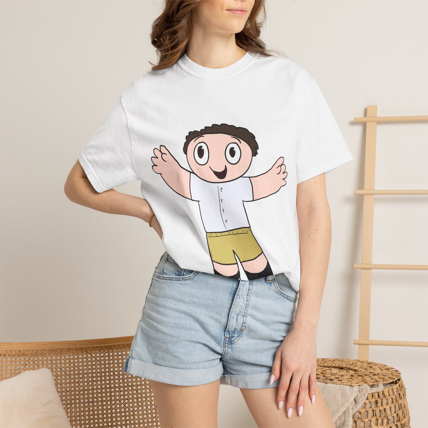 Cute Cartoon Kid Graphic T-Shirt — Playful Retro Character Tee