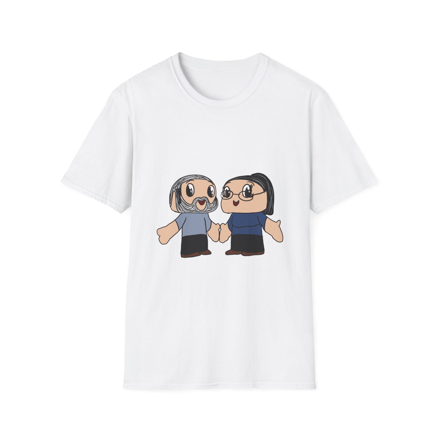 Couples Cartoon Tee — Cute Hand‑Holding Character Design