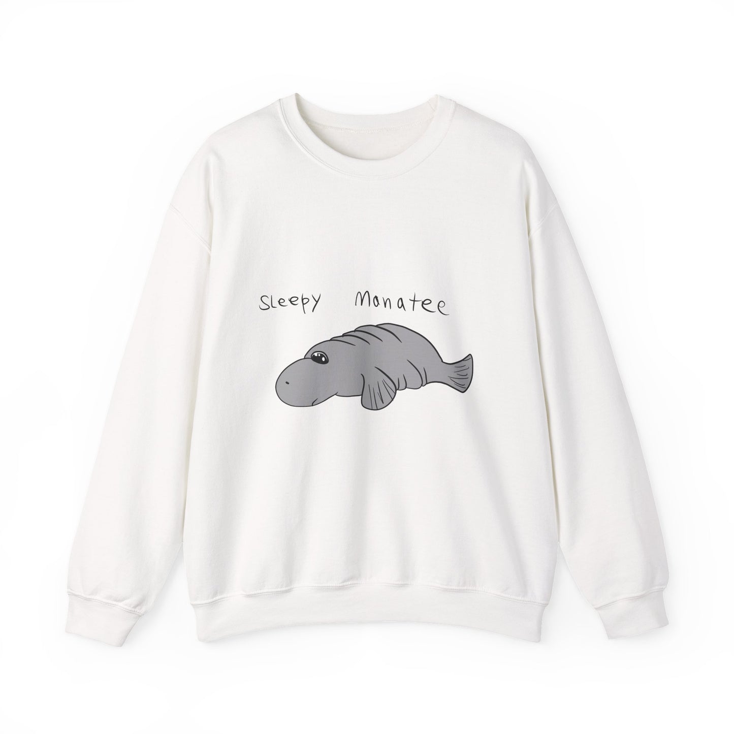 Sleepy Manatee Crewneck Sweatshirt — Cute Lazy Manatee Graphic