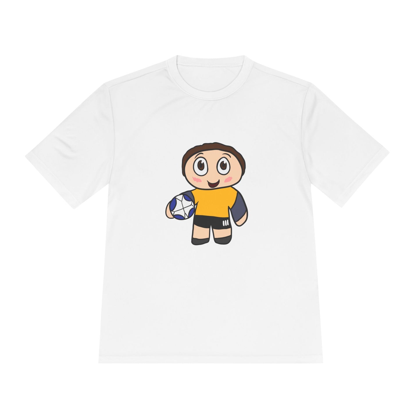 Youth Rugby Player Moisture-Wicking Tee — Cute Cartoon Rugby Shirt