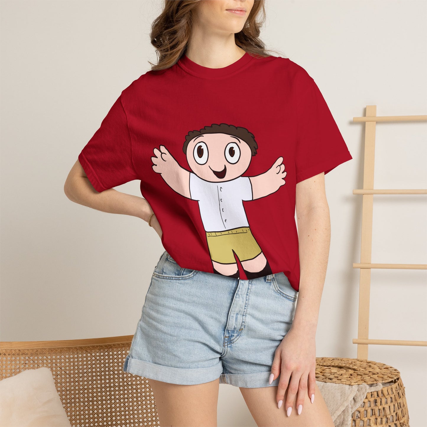 Cute Cartoon Kid Graphic T-Shirt — Playful Retro Character Tee