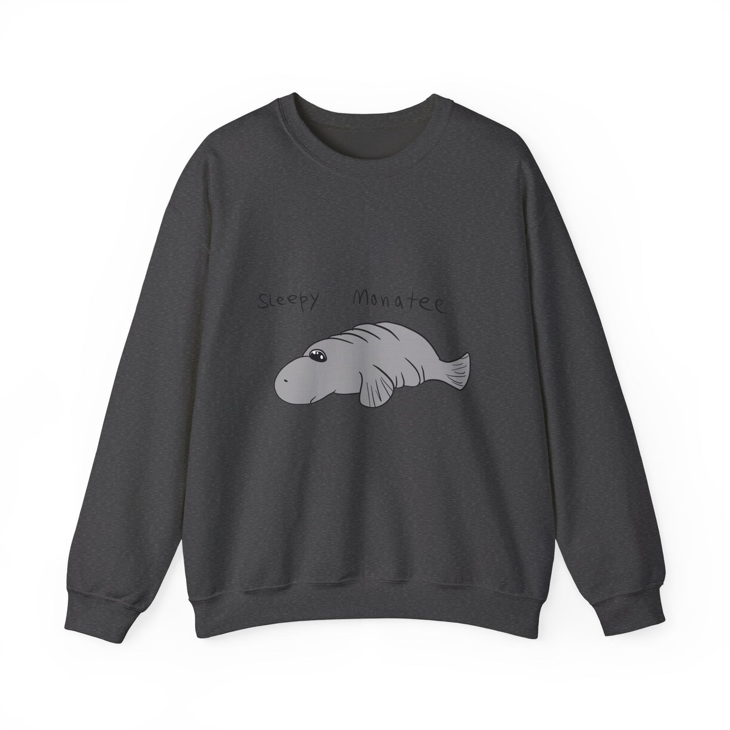 Sleepy Manatee Crewneck Sweatshirt — Cute Lazy Manatee Graphic