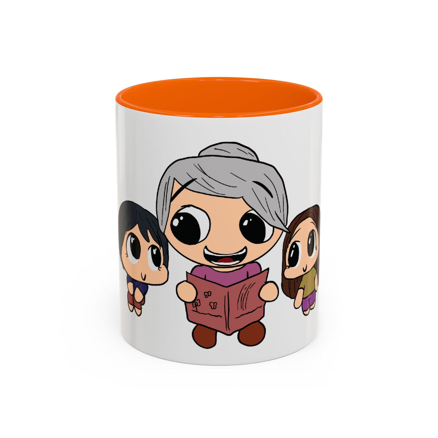 Grandma Reading Story Mug – Cute Family Cartoon Coffee Cup (11/15oz)