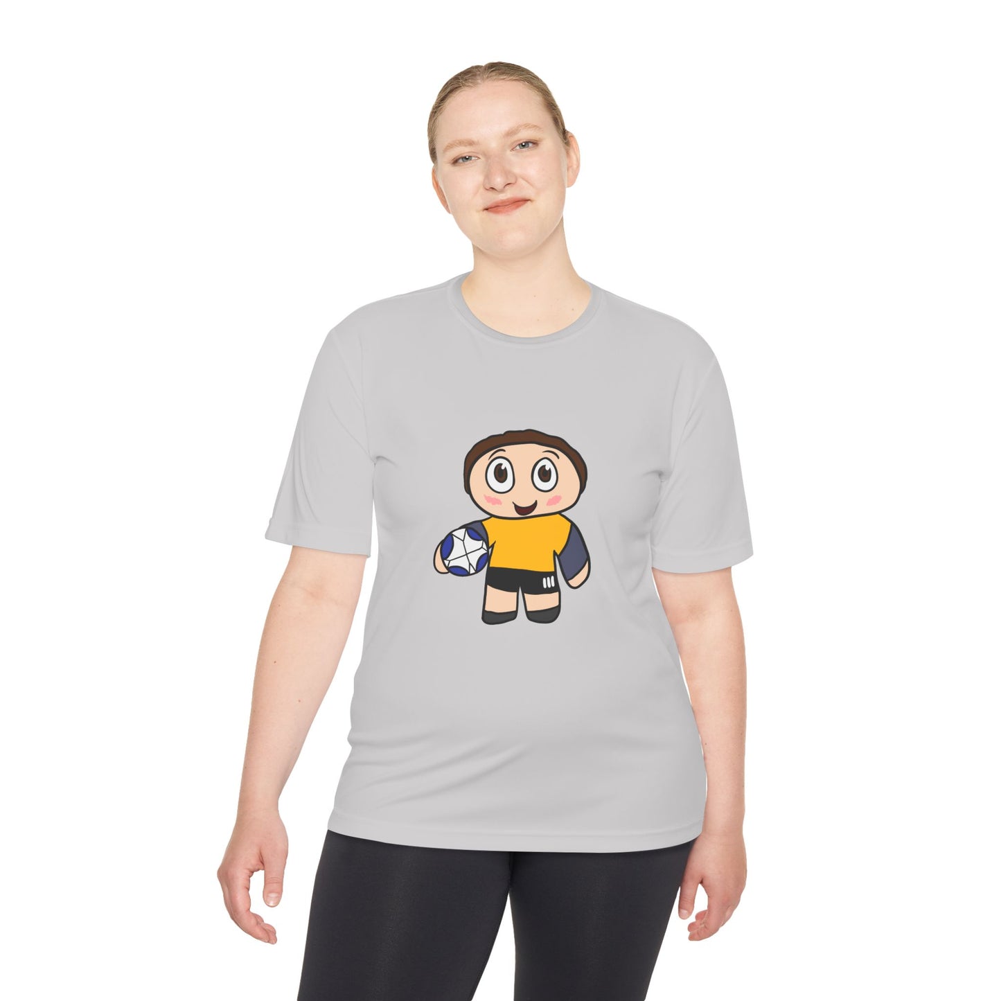 Youth Rugby Player Moisture-Wicking Tee — Cute Cartoon Rugby Shirt