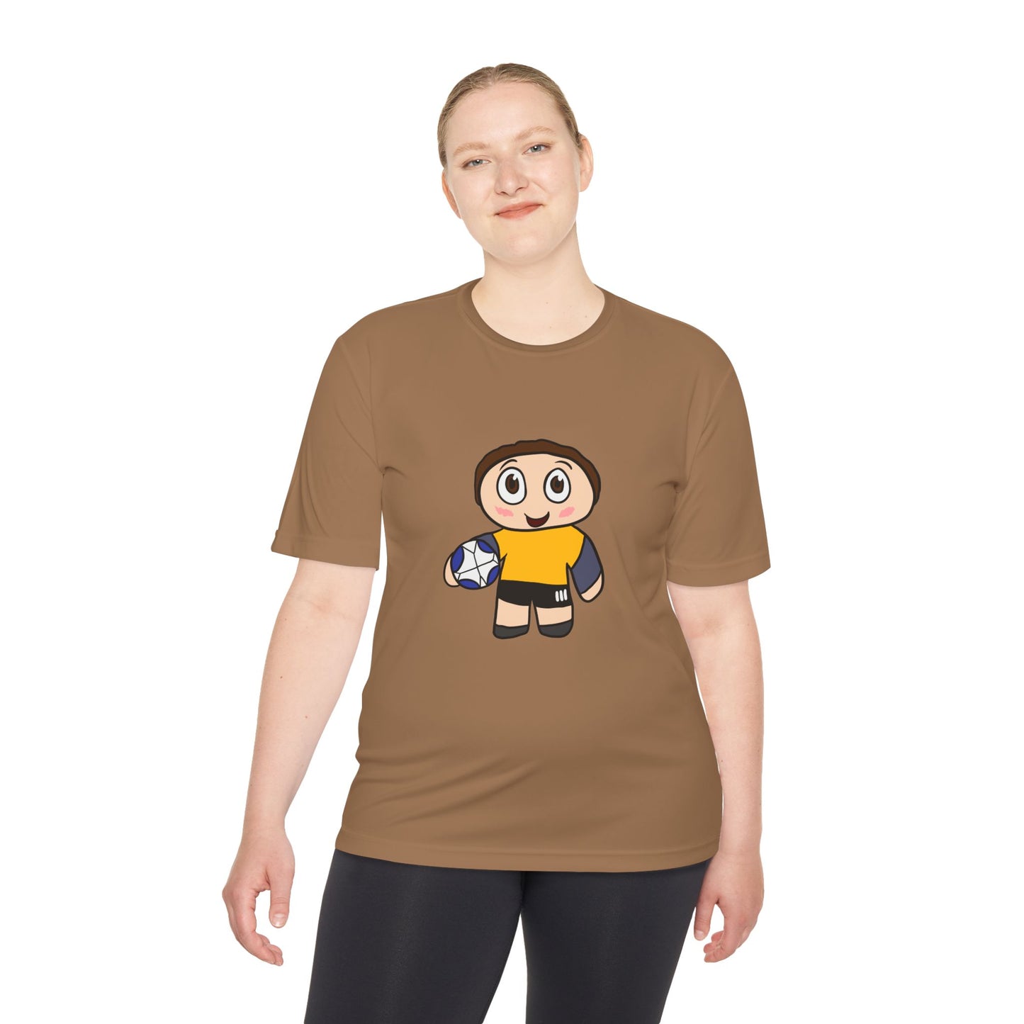 Youth Rugby Player Moisture-Wicking Tee — Cute Cartoon Rugby Shirt