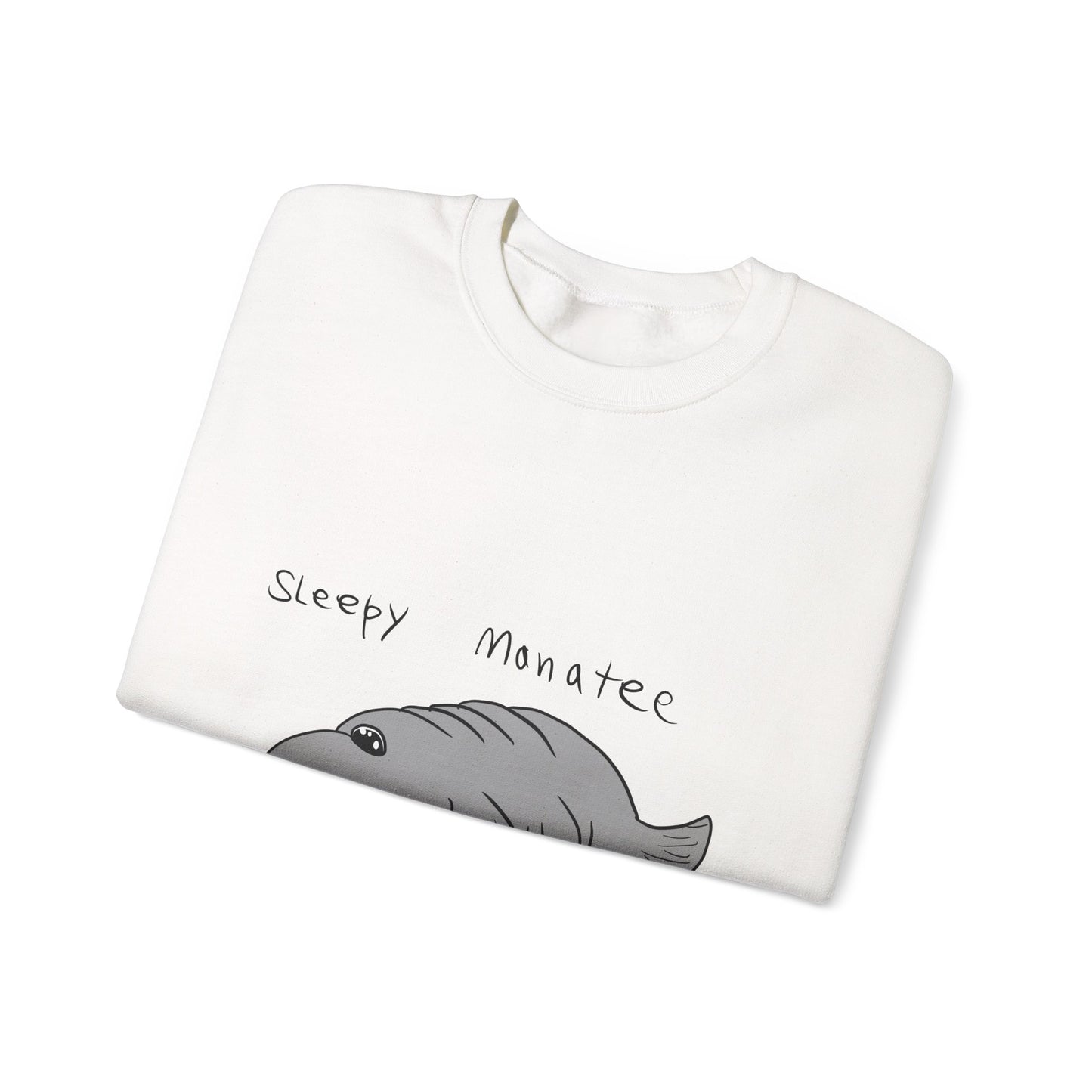 Sleepy Manatee Crewneck Sweatshirt — Cute Lazy Manatee Graphic