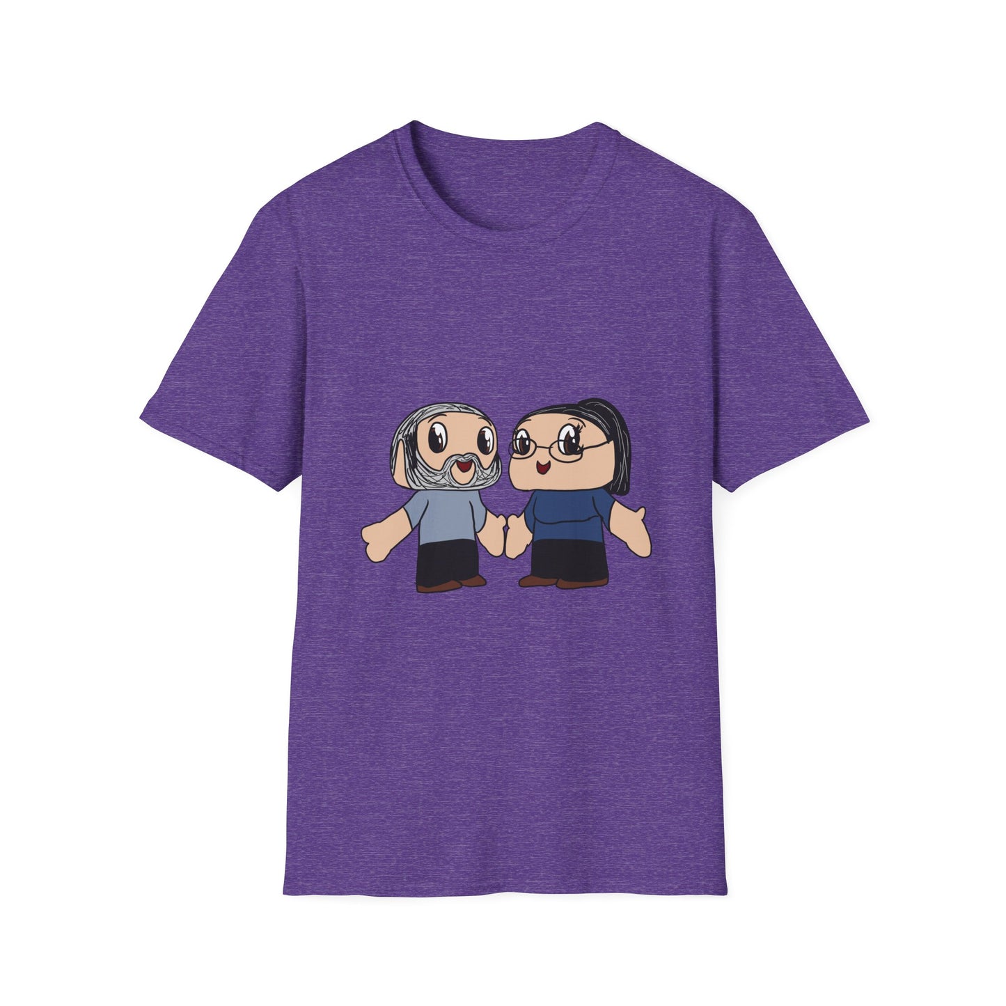 Couples Cartoon Tee — Cute Hand‑Holding Character Design