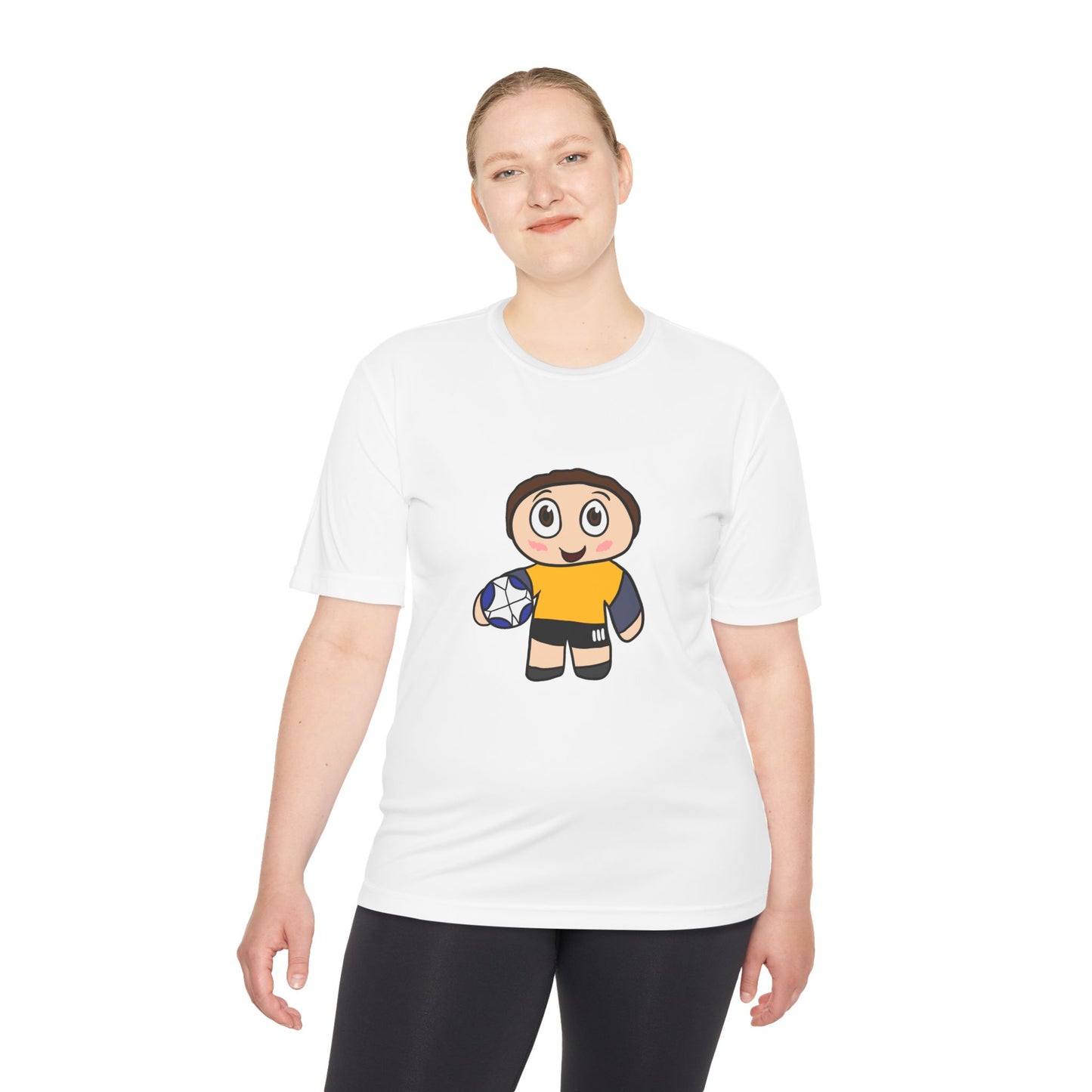 Youth Rugby Player Moisture-Wicking Tee — Cute Cartoon Rugby Shirt