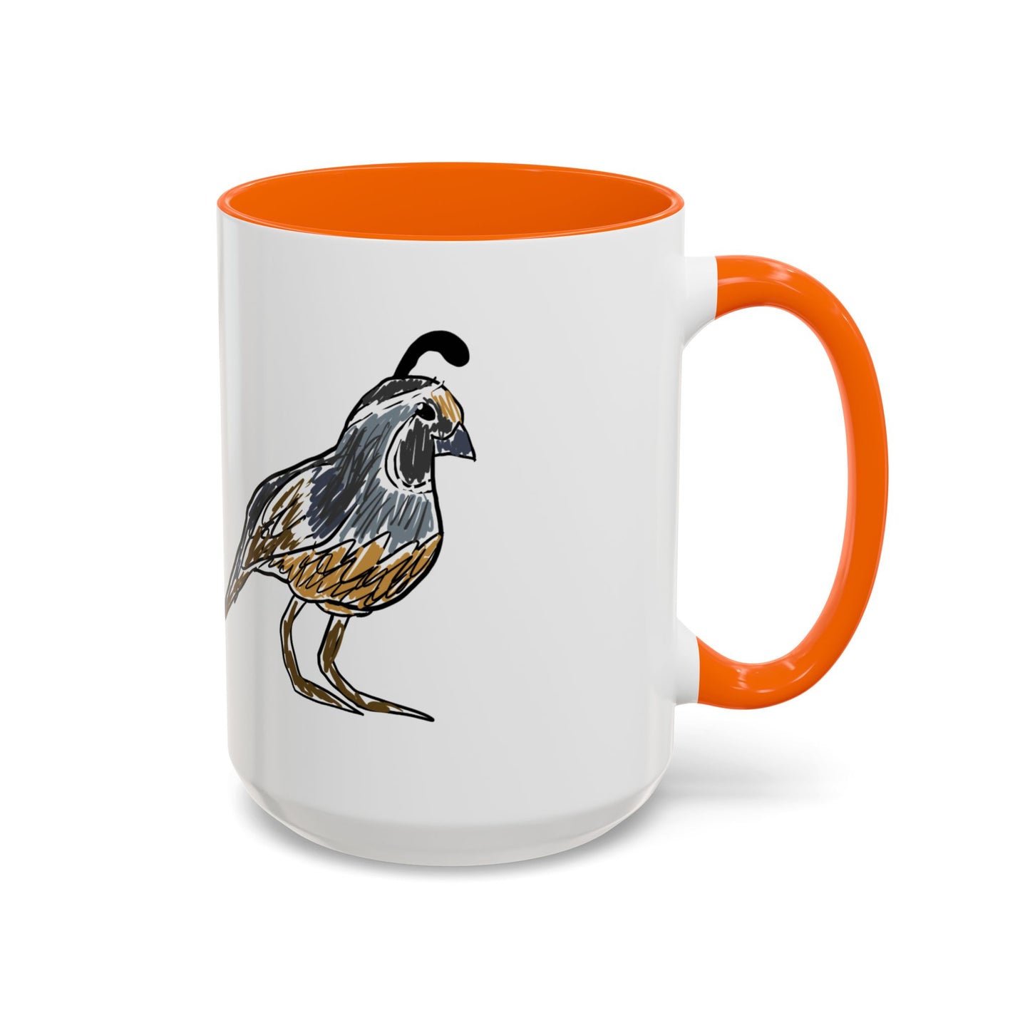 Quail Bird Coffee Mug — Hand-Drawn California Quail Accent Mug