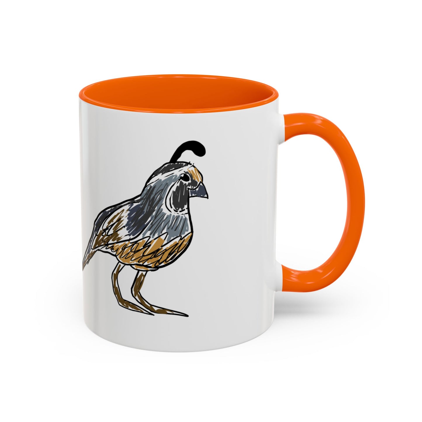 Quail Bird Coffee Mug — Hand-Drawn California Quail Accent Mug