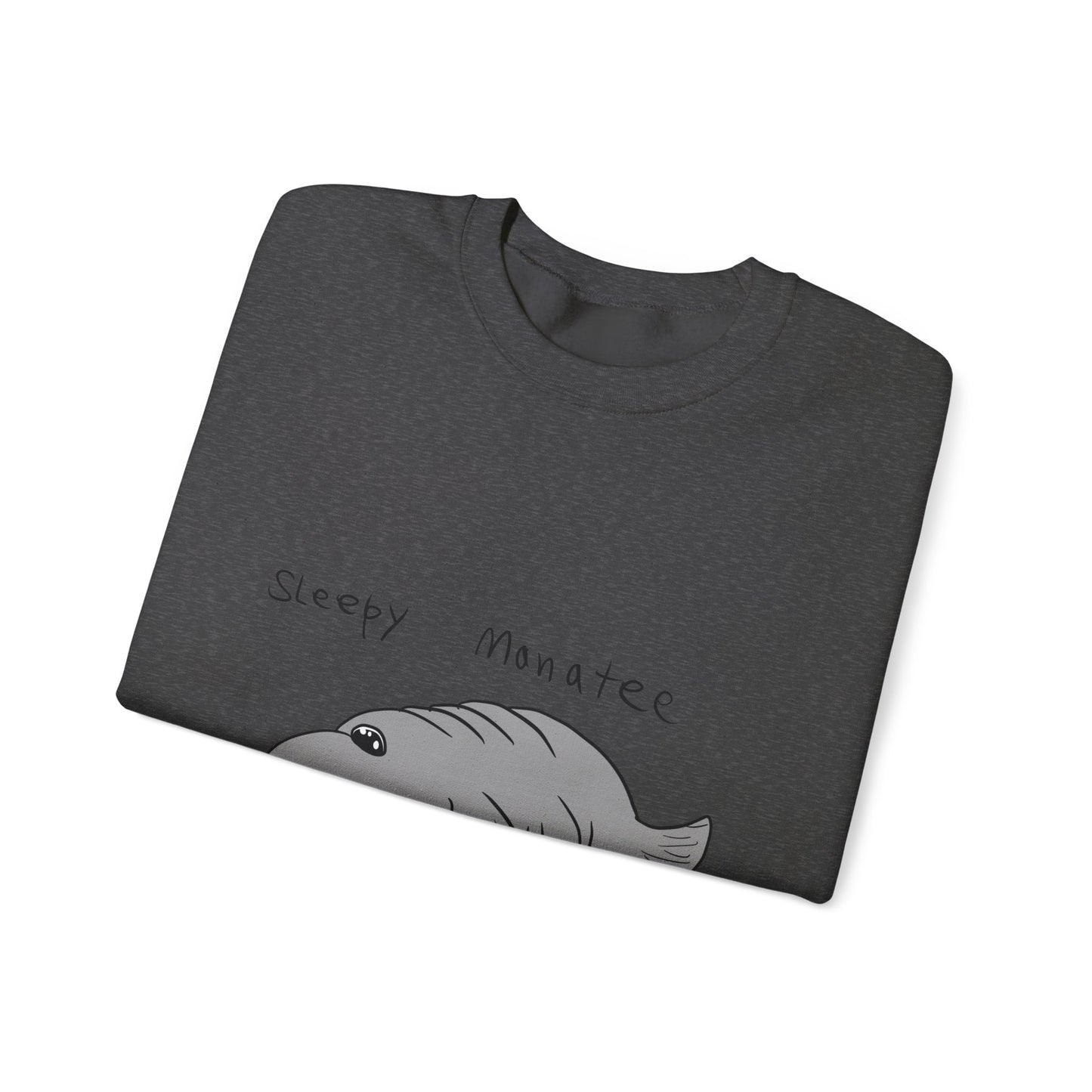 Sleepy Manatee Crewneck Sweatshirt — Cute Lazy Manatee Graphic