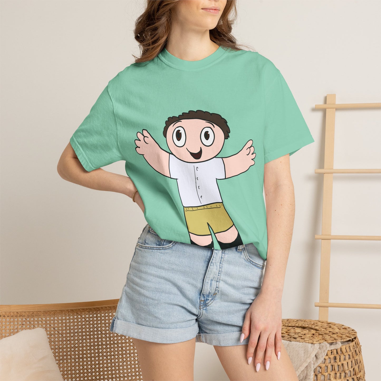 Cute Cartoon Kid Graphic T-Shirt — Playful Retro Character Tee