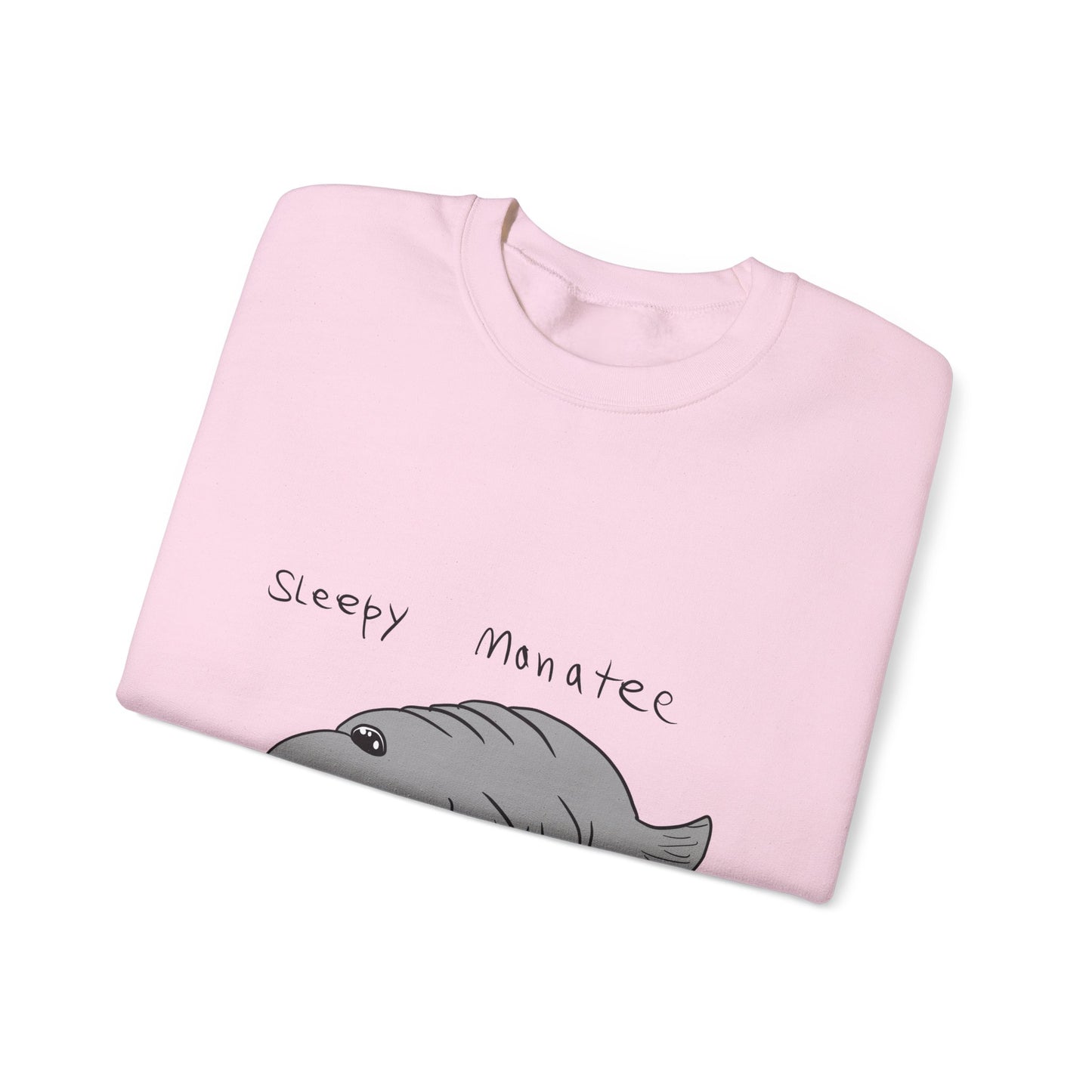 Sleepy Manatee Crewneck Sweatshirt — Cute Lazy Manatee Graphic