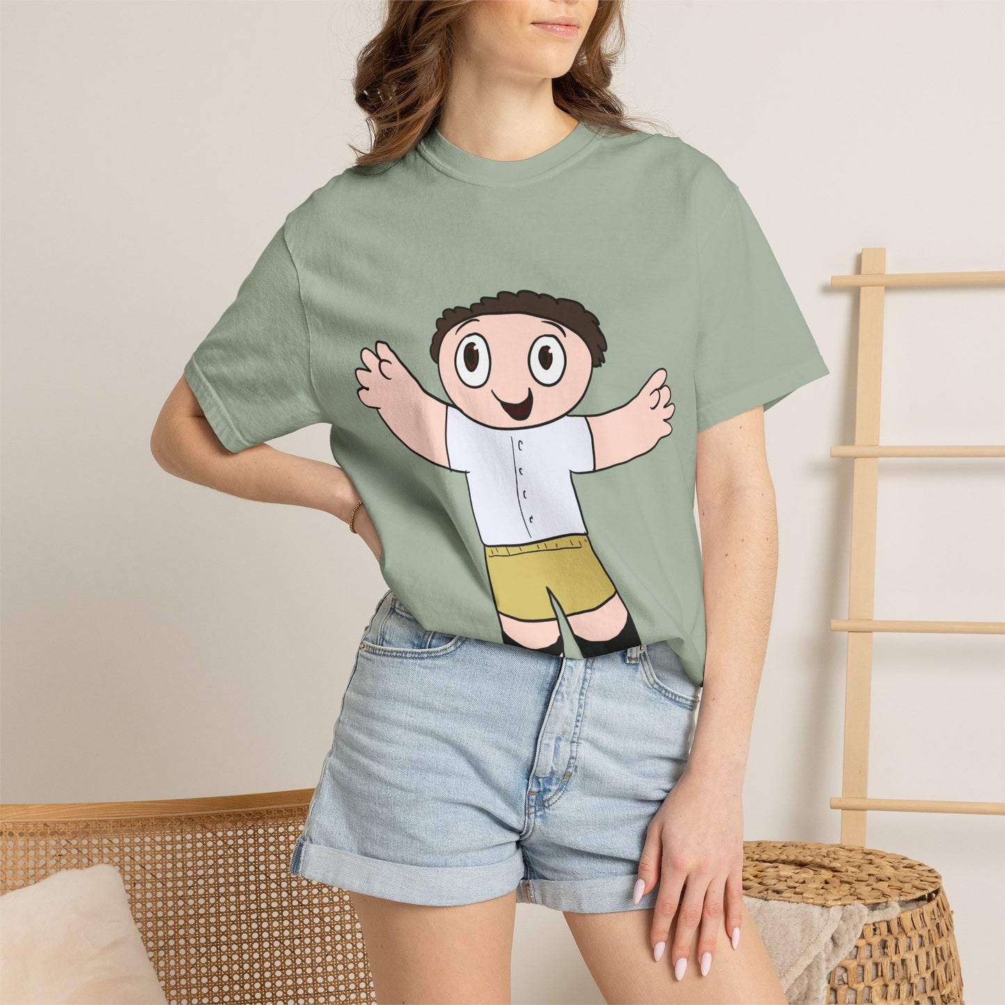 Cute Cartoon Kid Graphic T-Shirt — Playful Retro Character Tee