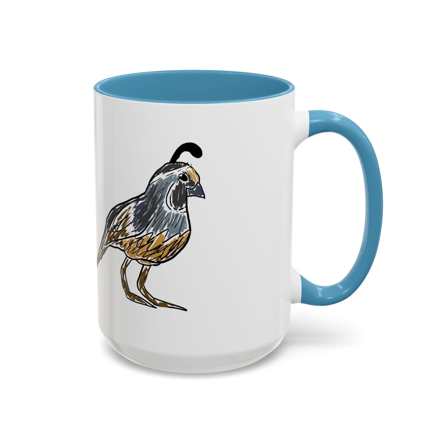 Quail Bird Coffee Mug — Hand-Drawn California Quail Accent Mug