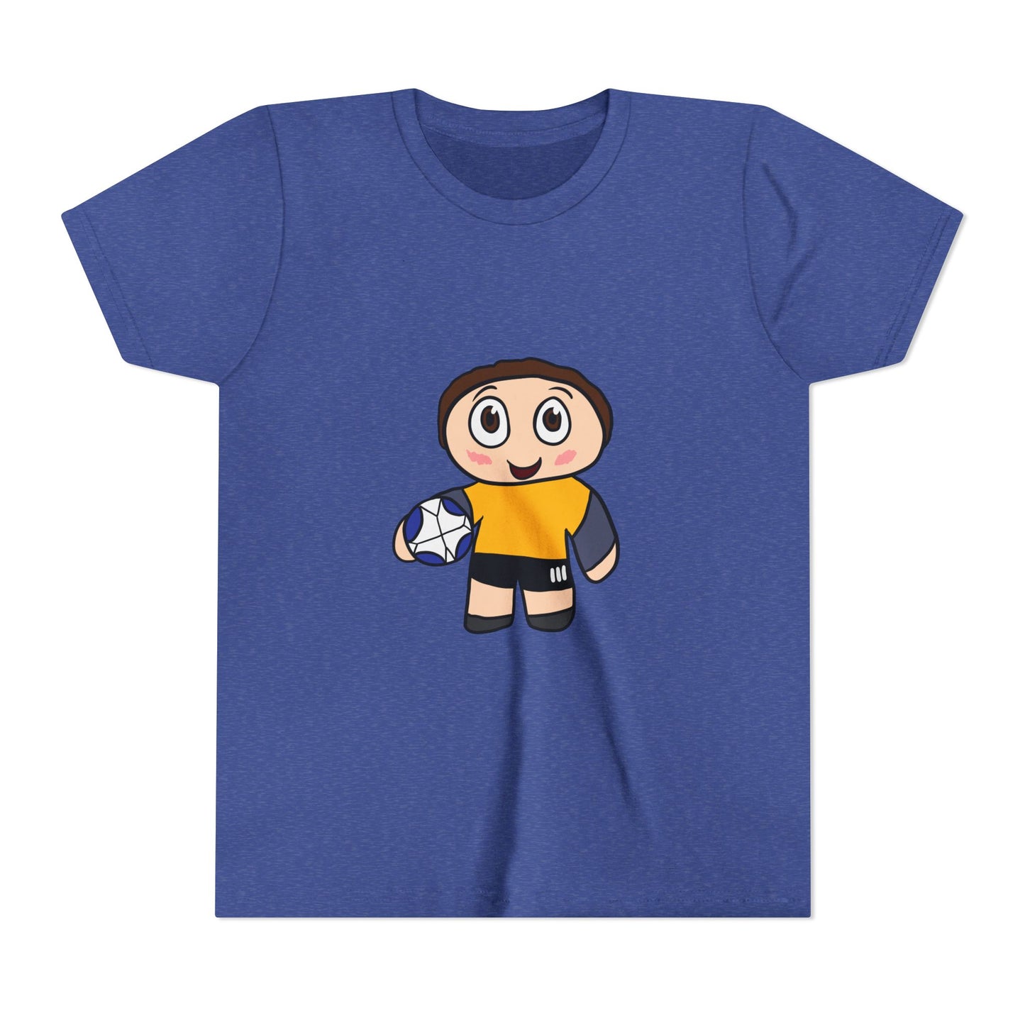 Youth Soccer Player T-Shirt — Cute Cartoon Kid with Ball
