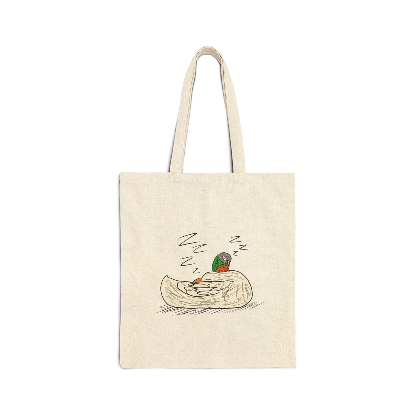 Green Cheek Conure Tote Bag - Cute Parrot Illustration Canvas Tote for Bird Lovers