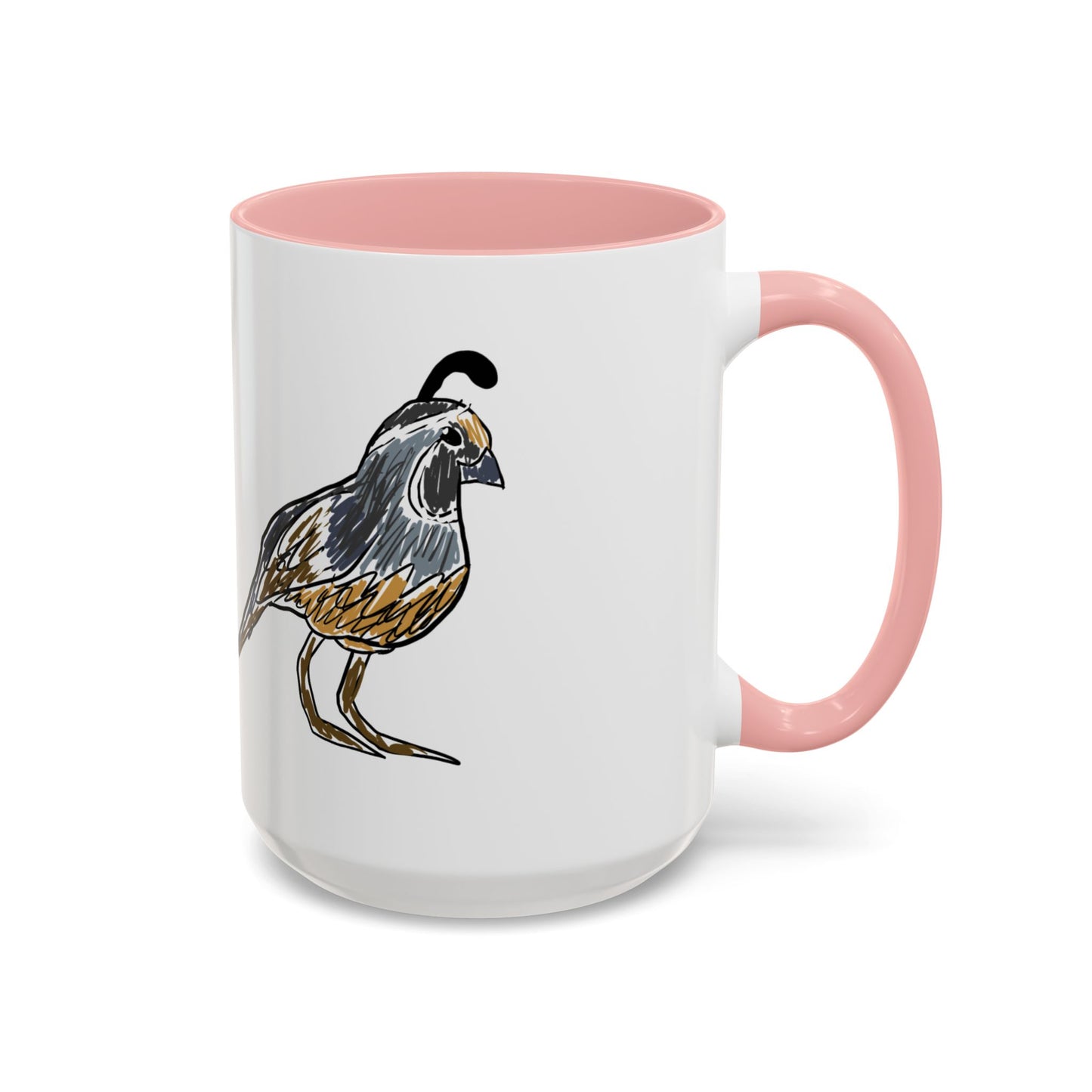 Quail Bird Coffee Mug — Hand-Drawn California Quail Accent Mug